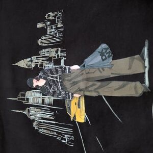 DKNY Black Cityscape Crewneck Sweater Woman Size S